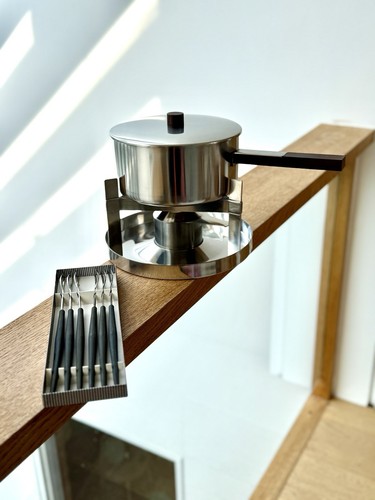 Danish stainless steel fondue - steel,
